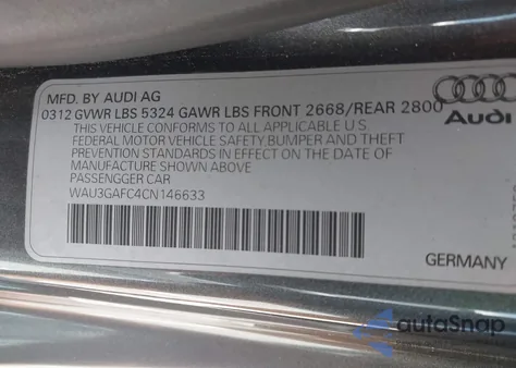 2012 Audi A7 Premium from USA, damaged, VIN WAU3GAFC4CN146633